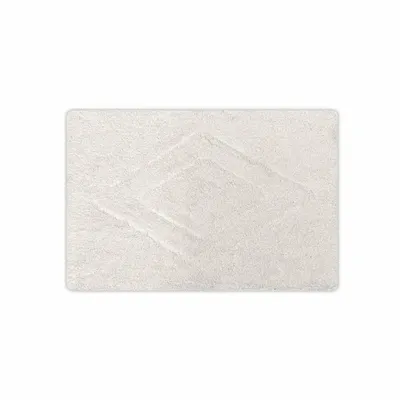 Produktbild von Badezimmer Teppich 60x40 cm Badematte Badvorleger Raute Altweiß WC Bad Duschvorleger Baumwolle Badteppich Badläufer Badezimmermatte Duschvorlage Waschbar