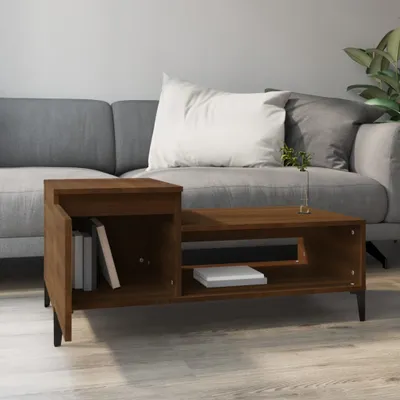 Produktbild von "2026 Promotion" Couchtisch Wohnzimmer - Kaffeetisch - Braun Eichen-Optik 100x50x45 cm Holzwerkstoff - Sofatisch CC28728
