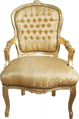 Produktbild von Casa Padrino Barock Salon Stuhl Gold Muster / Gold Mod1 - Antik Look