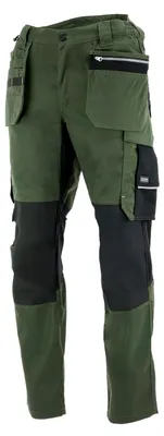 Produktbild von Sara Workwear Arbeitshose "MONTER" 280 g/m² 65% Polyester mit Reflexstreifen olive/schwarz 52L