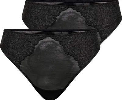 Obrázek produktu pro ONLY Lace Briefs 2-Pack G-String Waist Underpants Brazilian Tanga Velikost: L