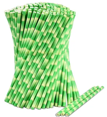 Immagine prodotto di Cannucce in bambù, color verde, dimensioni 19,7 x 0,6 cm, confezione da 1000 pezzi, biodegradabili
