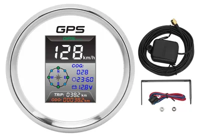 Produktbild von 85 mm digitaler GPS-Tachometer Knoten MPH KMH LED-Hintergrundbeleuchtung Antifog IP67 wasserdicht für 9 bis 32 V Boot Yacht Auto Motorrad 910-00266