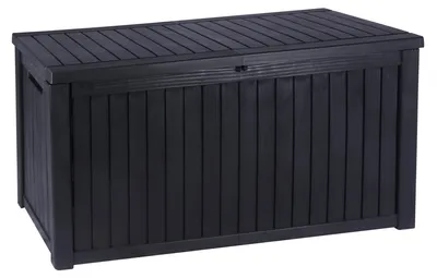 Produktbild von Koll Living Gartenbox 'Cedar' 680 Liter | Anthrazit, aus Kunststoff mit Stahlverstrebungen | 154 x 72 x 74 cm | mit Gasdruckfedern | UV- & witterungsbeständig, wartungsfrei