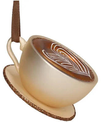 Productafbeelding van Kerstornament, koffiekopje - champagneglas - 9 cm