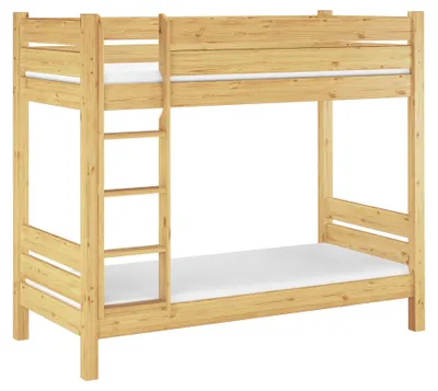 Produktbild von Etagenbett variables Zubehör extra stabil 80x200 Massivholzbett Nische 80 teilbar V-60.16-08T80Rollrost und Matratze inkl.