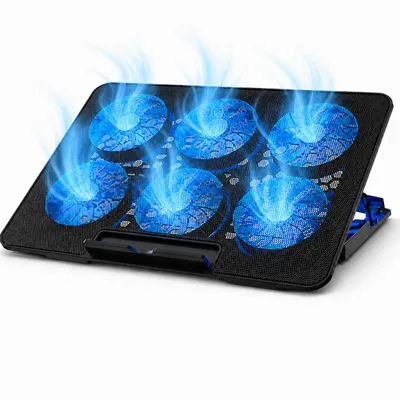 Imagen del producto de Enfriador para portátil - 17 pulgadas - Ajustable - 6 ventiladores - Base refrigeradora para portátil - Negro, Imagen generada por IA