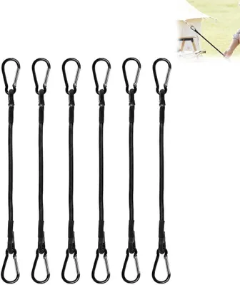 Imagen del producto de Bandas elásticas de 30 cm, paquete de 6 unidades, con ganchos de acero inoxidable, para sujetar equipaje