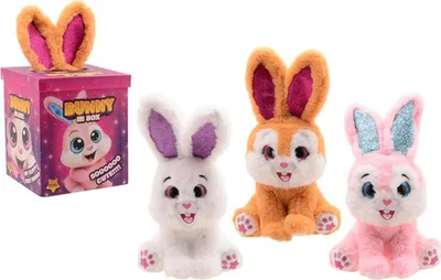 Produktbild von Johntoy Plüsch Hase Überraschung in Box - Kuscheltier Spielzeug 3-fach sortiert