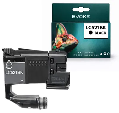 Immagine prodotto di Cartucce compatibili con le stampanti Brother LC521 LC-521BK, colore nero, capacità 14 ml, compatibili con i modelli DCP-J1260W, DCP-J1310DW e DCP-J1360DW, Immagine generata dall'IA