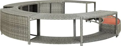 Produktbild von vidaXL Whirlpool-Umrandung Grau Poly Rattan