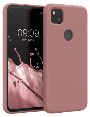 Produktbild von kwmobile Hülle kompatibel mit Google Pixel 4a Hülle - gummierte TPU Silikon Handyhülle - Schutzhülle für kabelloses Laden - Case in Winter Rose