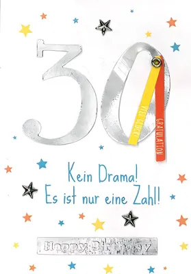 Produktbild von Designers Klappkarte Motiv 3, 30-Kein Drama! Es ist nur eine Zahl!...