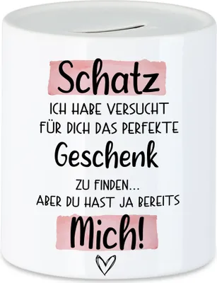 Produktbild von Schatz Geschenk Spardose  Mit Spruch Ehefrau Freundin Partnerin Humor Sarkasmus Geschenkidee