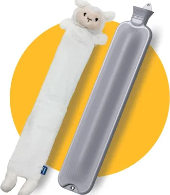 Productafbeelding van Warmwaterkruik met overtrek - extra lang - 3,5 liter XXL - naadloos - schaap