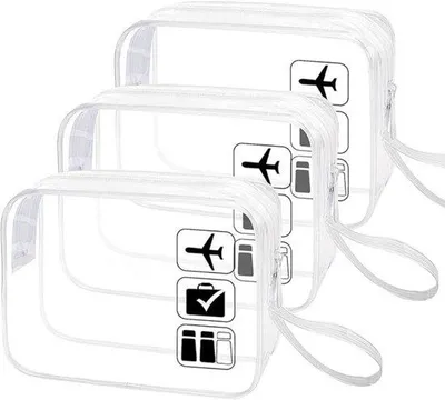 Produktbild von Famanu Toilettasche Transparent - Wasserfest, für Reisen, 19 x 15 x 6,5 cm