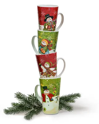 Produktbild von Grosse XXL Weihnachtstassen 4er Set Schneemänner amerikanisch