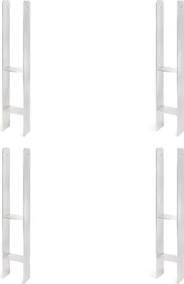 Zdjęcie produktu dla Alberts 4 x wsporniki słupków H, stal nierdzewna, 91x600 mm, grubość materiału 4 mm, głębokość 60 mm, do osadzania w betonie