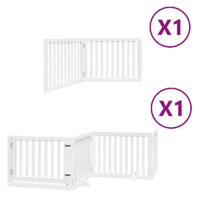 Image de Barrière pour chien porte pliable 6panneaux blanc bois peuplier