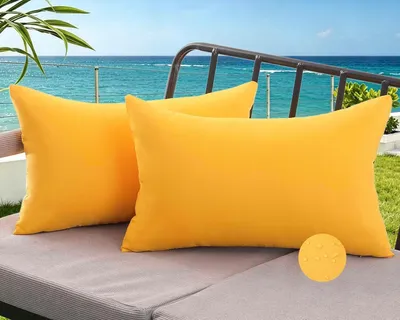 Produktbild von Outdoor Kissenbezug 30 x 50 cm, gelb, Polyester, wasserdicht, für Gartenkissen