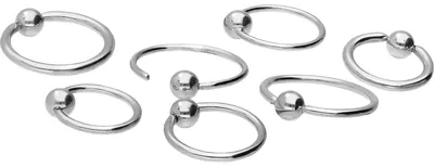 Produktbild von Titan Piercing O-Ring Kugel, biegbar, silberfarben, Stabstärke 0,8-1,2mm, Ø 6-10mm, Kugel 3mm
