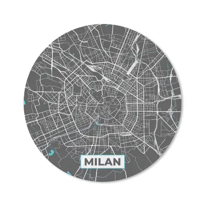 Produktbild von MuchoWow® Mauspad Mousepad Mailand - Stadtplan - Blau - Karte 30x30 cm - Mousepads - Maus Mat - Pad - Mausunterlage - Tischunterlage - Schreibtischmatten