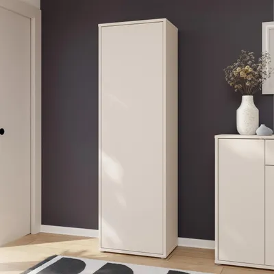 Produktbild von Forte ALICE SPRINGS Garderobenschrank 60, moderne Garderobe mit Kleiderstange und Einlegeböden, Flur, Holzwerkstoff, Kaschmir Beige, 59,8 xm breit x 191,9 cm hoch x 34,9 cm tief