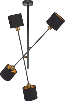 Produktbild von Deckenleuchte, Metall Stoff, Schwarz, 4 Flammig, H 81cm