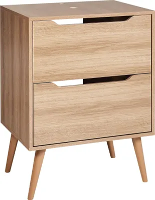 Produktbild von BELIANI Waschbeckenunterschrank Hellbraun MDP 60 x 80 cm Badezimmer Aufbewahrung mit Schubladen Skandinavischer Stil Modern