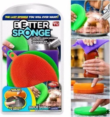 Obrázek produktu pro Effly Silikonová houbička na mytí nádobí - 3 kusy