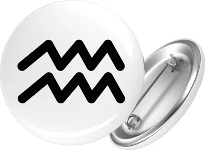 Produktbild von Huuraa Button Wassermann Sternzeichen Zeichen 25mm rund mit Sicherheitsnadel Ansteckbutton Geschenkidee