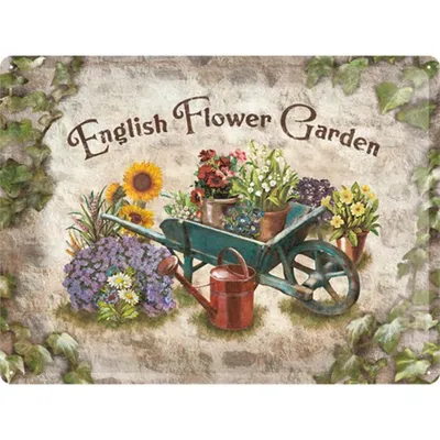 Produktbild von Nostalgic-Art - Blechschild 30 x 40 cm - Home & Country - English Flower Garden