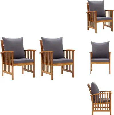 Immagine prodotto di vidaXL Sedie da giardino con cuscino 2 pz. Legno massiccio di acacia - Sedie da giardino