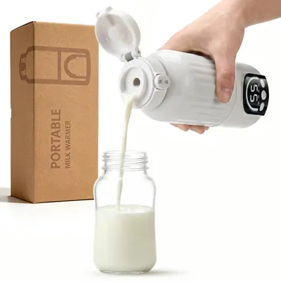 Immagine prodotto di Scaldabiberon - Modello da viaggio - Temperatura costante - Portatile - Ricaricabile - Spina UE - Senza PVC - 220 V