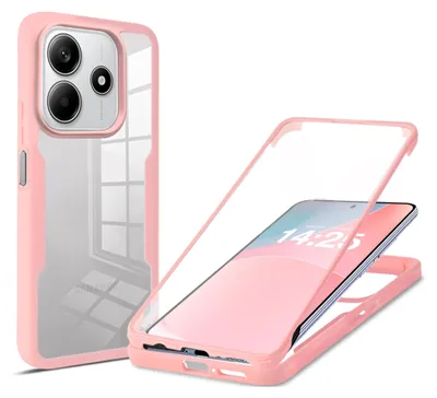 Produktbild von 360 Grad Rundum Schutz Handyhülle für Xiaomi Redmi Note 14 5G Full Cover Vollschutz Case Farbe: Rose