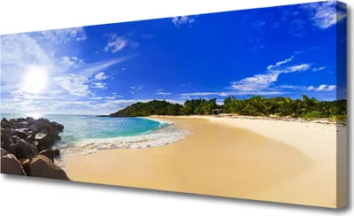 Produktbild von Tulup Leinwand-Bilder 125x50 Wandbild Canvas Kunstdruck Sonne Meer Strand Landschaft