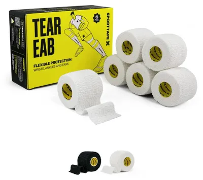 Obrázek produktu pro Elastická tejpovací páska - Bílá - 5 cm x 4,5 m - 6 rolí - Na zápěstí, prsty a kotníky