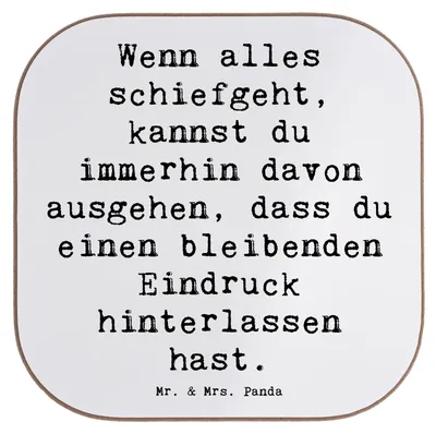 Produktbild von Mr. & Mrs. Panda Tischschoner Spruch Trost und Eindruck - Weiß - Geschenk, Coaster, Zitat, Hoffnung, Stimmung, Holzuntersetzer, Liebe, Untersetzer für Gläser, Motivation