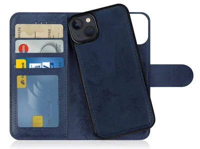 Produktbild von MyGadget Flip Case Handyhülle für Apple iPhone 14 Plus - Magnetische Hülle aus Kunstleder Klapphülle - Kartenfach Schutzhülle in Dunkelblau