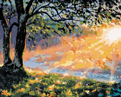 Immagine prodotto di Zuty - Dipingere con i numeri - PRIMA MATTINA NEL BOSCO, 40x50 cm, senza cornice e senza tela