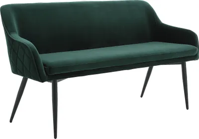 Produktbild von SalesFever Sitzbank aus Samt | 160 cm | mit Armlehnen und Rückensteppung | B 160 x T 61 x H 85 cm | tannengrün