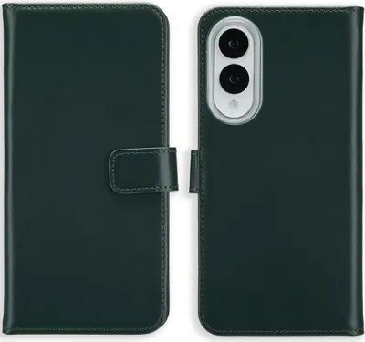 Image de Selencia Bibliothèque en cuir véritable pour le Samsung Galaxy S25 Edge - Vert