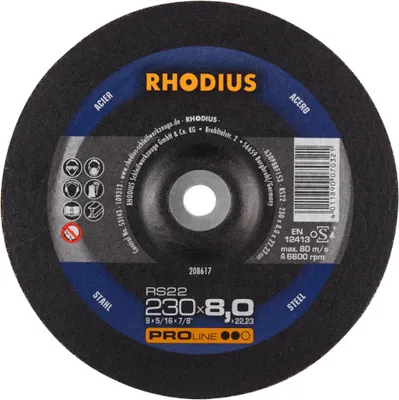 Image de RHODIUS Meules à ébarber acier/fonte RS22 230 x 8,0 x 22,23 mm 10 pièces