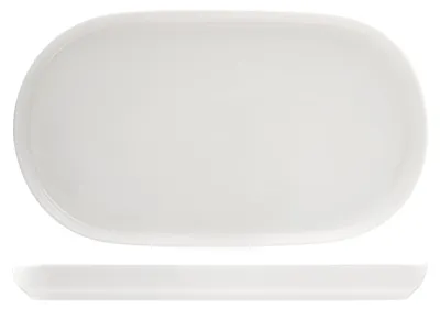 6 ovale Porzellanteller, weiß, 31 cm – Set