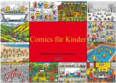 Produktbild von Comics für Kinder . Kinder lieben Abwechslung (Wandkalender 2026 DIN A4 quer), CALVENDO Monatskalender