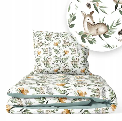 Immagine prodotto di Set Biancheria da Letto per Lettino 90 × 120 cm + Federa 40 × 60 cm – 100% Cotone per Neonato e Bambino