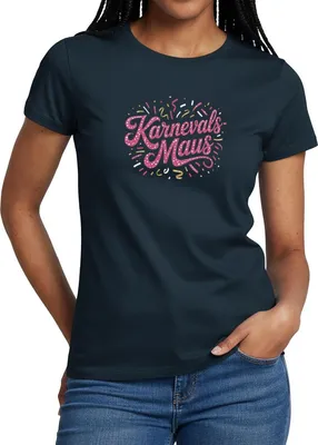 Produktbild von Spreadshirt Karnevalsmaus Karneval Frauen T-Shirt, XL, Navy