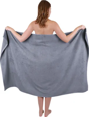 Produktbild von Betz Dresden Badetuch 100×160 cm – 1 Stück Saunatuch, 100% Baumwolle 400 g/m², extra groß & saugstark - Farbe Anthrazit