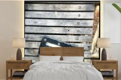 Produktbild von Holz-Wandtapete - Kassettenhängende Wandschmuck - Holz - Breite 240 cm x Höhe 240 cm