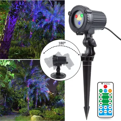 Produktbild von LED Projektionslampe Außen Innen IP65, RGB Laserstrahler Stern Laserprojektor Fernbedienung Timer Weihnachten Wanddekoration Party Feier Halloween